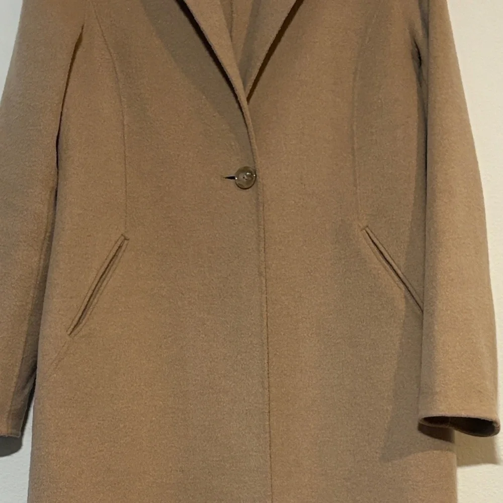 Michael Kors wool blend notch-lapel coat camel-colored